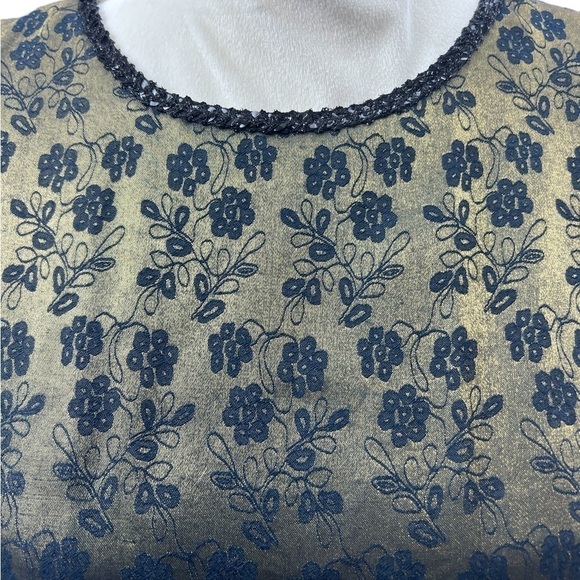 Vintage Shimmer Whimsigoth Floral Sleeveless Fairy Sheath Dress Y2K Tradwife 12 - Picture 4 of 13